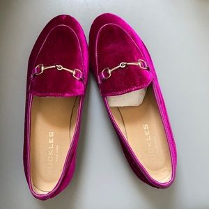 Buckles shoes suede magenta